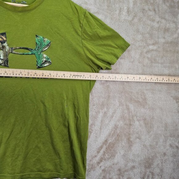 Under Armour Mens T-Shirt Size L Green Camo Graphic Charged Hunting Short Sleeve - Picture 4 of 10